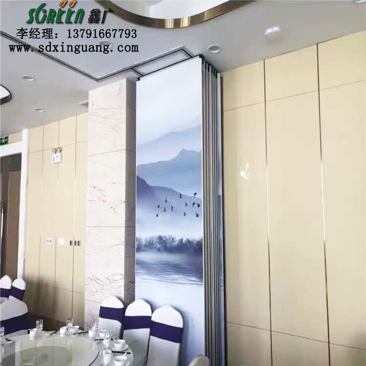 山東酒店活動(dòng)隔斷，吊軌道隔斷工程